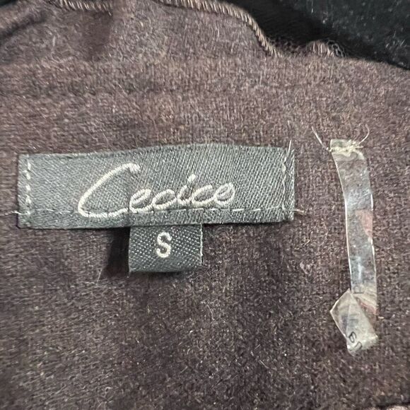 Cecico Brown Wool Blend Ruffle Hem Zip Up Button Closure Sz S Women’s - Picture 3 of 10